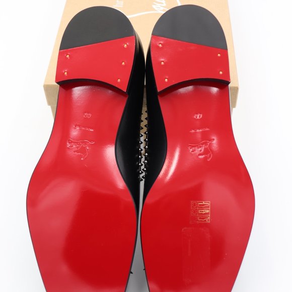 NWT Christian Louboutin Men\'s Dandy Cloo Black Leather Spike Flats Loafe… main image 6